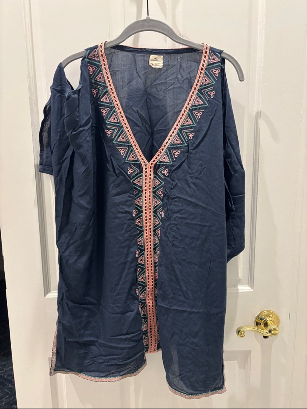 O'Neill Navy Swim Coverup with Coral Trim